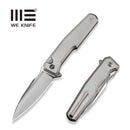 WEKNIFE Dressytak Flipper & Button Lock Knife Gray Titanium Handle (3.37" Satin Finished Bohler M390 Blade) WE25059 - 2 - We Knife