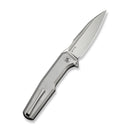 WEKNIFE Dressytak Flipper & Button Lock Knife Gray Titanium Handle (3.37" Satin Finished Bohler M390 Blade) WE25059 - 2 - We Knife