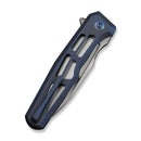 WEKNIFE Dressytak Flipper & Button Lock Knife Skeletonized Blue Titanium Handle (3.37" Stonewashed Bohler M390 Blade) WE25059B - 2 - We Knife