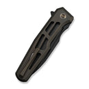 WEKNIFE Dressytak Flipper & Button Lock Knife Skeletonized Bronze Titanium Handle (3.37" Black Stonewashed Bohler M390 Blade) WE25059B - 1 - We Knife