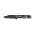 WEKNIFE Dressytak Flipper & Button Lock Knife Skeletonized Bronze Titanium Handle (3.37" Black Stonewashed Bohler M390 Blade) WE25059B - 1 - We Knife