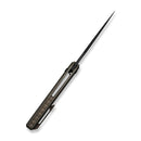 WEKNIFE Dressytak Flipper & Button Lock Knife Skeletonized Bronze Titanium Handle (3.37" Black Stonewashed Bohler M390 Blade) WE25059B - 1 - We Knife