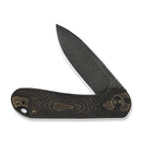 WEKNIFE Elementum Flipper Knife Bronze / Black Titanium Handle (2.96" Black Stonewashed CPM MagnaCut Blade) WE18062XA-3 - We Knife
