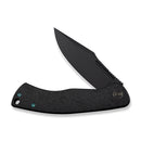 WEKNIFE Essential Knight Flipper Knife Black Titanium Handle With Etched Pattern (3.6" Black Stonewashed Bohler M390 Blade) WE24003 - 2