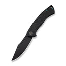 WEKNIFE Essential Knight Flipper Knife Black Titanium Handle With Etched Pattern (3.6" Black Stonewashed Bohler M390 Blade) WE24003 - 2