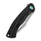 WEKNIFE Essential Knight Flipper Knife Black Titanium Handle With Etched Pattern (3.6" Satin Finished Bohler M390 Blade) WE24003 - 1