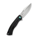 WEKNIFE Essential Knight Flipper Knife Black Titanium Handle With Etched Pattern (3.6" Satin Finished Bohler M390 Blade) WE24003 - 1