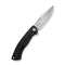 WEKNIFE Essential Knight Flipper Knife Black Titanium Handle With Etched Pattern (3.6" Satin Finished Bohler M390 Blade) WE24003 - 1