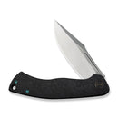 WEKNIFE Essential Knight Flipper Knife Black Titanium Handle With Etched Pattern (3.6" Satin Finished Bohler M390 Blade) WE24003 - 1