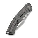 WEKNIFE Essential Knight Flipper Knife Gray Titanium Handle With Etched Pattern (3.6" Satin Finished Bohler M390 Blade) WE24003 - 3