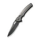 WEKNIFE Exciton Flipper & Button Lock Knife Polished Gray Titanium Handle With Polished Bead Blasted Titanium Integral Spacer (3.68" Polished Gray CPM 20CV Blade) WE22038A-7