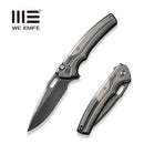 WEKNIFE Exciton Flipper & Button Lock Knife Polished Gray Titanium Handle With Polished Bead Blasted Titanium Integral Spacer (3.68" Polished Gray CPM 20CV Blade) WE22038A-7