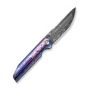 WEKNIFE Exponent Flipper & Thumb Stud Knife Flamed Polished Zirmascus Integral Handle (3.74" Fafnir Damasteel Blade) WE25090B Sample1 - We Knife
