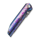 WEKNIFE Exponent Flipper & Thumb Stud Knife Flamed Polished Zirmascus Integral Handle (3.74" Fafnir Damasteel Blade) WE25090B Sample1 - We Knife