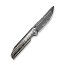 WEKNIFE Exponent Flipper & Thumb Stud Knife Polished Zirmascus Integral Handle (3.74" Fafnir Damasteel Blade) WE25090B Sample2 - We Knife