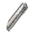 WEKNIFE Exponent Flipper & Thumb Stud Knife Polished Zirmascus Integral Handle (3.74" Fafnir Damasteel Blade) WE25090B Sample2 - We Knife