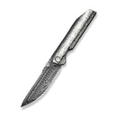 WEKNIFE Exponent Flipper & Thumb Stud Knife Polished Zirmascus Integral Handle (3.74" Fafnir Damasteel Blade) WE25090B Sample2 - We Knife