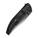 WEKNIFE Ezinta Flipper & Thumb Stud Knife Crystalized Black Titanium Integral Handle With Satin Holes (3.99" Black Bohler M390 Blade) WE22041 - 2025 BSW1
