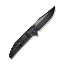 WEKNIFE Ezinta Flipper & Thumb Stud Knife Crystalized Black Titanium Integral Handle With Satin Holes (3.99" Black Bohler M390 Blade) WE22041 - 2025 BSW1