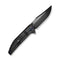 WEKNIFE Ezinta Flipper & Thumb Stud Knife Crystalized Black Titanium Integral Handle With Satin Holes (3.99" Black Bohler M390 Blade) WE22041 - 2025 BSW1