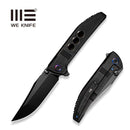 WEKNIFE Ezinta Flipper & Thumb Stud Knife Crystalized Black Titanium Integral Handle With Satin Holes (3.99" Black Bohler M390 Blade) WE22041 - 2025 BSW1