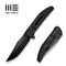 WEKNIFE Ezinta Flipper & Thumb Stud Knife Crystalized Black Titanium Integral Handle With Satin Holes (3.99" Black Bohler M390 Blade) WE22041 - 2025 BSW1