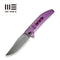 WEKNIFE Ezinta Flipper & Thumb Stud Knife Crystalized Pink / Purple, Satin Titanium Handle (3.99" Polished Bead Blasted Bohler M390 Balde) WE22041 - 2025 BS3, Available Only at Booth 724 - Blade Show 2025!
