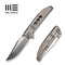 WEKNIFE Ezinta Flipper & Thumb Stud Knife Crystalized Silver Titanium Integral Handle With Satin Holes (3.99" Polished Bead Blasted Bohler M390 Blade) WE22041 - 2025 BSW2