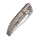 WEKNIFE Ezinta Flipper & Thumb Stud Knife Crystalized Silver Titanium Integral Handle With Satin Holes (3.99" Polished Bead Blasted Bohler M390 Blade) WE22041 - 2025 BSW2