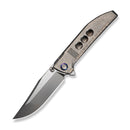 WEKNIFE Ezinta Flipper & Thumb Stud Knife Crystalized Silver Titanium Integral Handle With Satin Holes (3.99" Polished Bead Blasted Bohler M390 Blade) WE22041 - 2025 BSW2