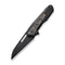 WEKNIFE Falcaria Flipper & Thumb Hole Knife Black Titanium Handle With Copper Foil Carbon Fiber Inlay (3.64" Black Stonewashed CPM 20CV Blade) WE23012B-2