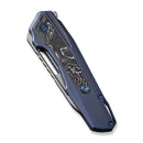 WEKNIFE Falcaria Flipper & Thumb Hole Knife Blue Titanium Handle With Aluminum Foil Carbon Fiber Inlay (3.64" Hand Rubbed Satin CPM 20CV Blade) WE23012B-3