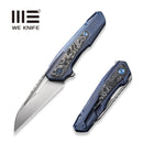 WEKNIFE Falcaria Flipper & Thumb Hole Knife Blue Titanium Handle With Aluminum Foil Carbon Fiber Inlay (3.64" Hand Rubbed Satin CPM 20CV Blade) WE23012B-3