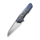 WEKNIFE Falcaria Flipper & Thumb Hole Knife Blue Titanium Handle With Aluminum Foil Carbon Fiber Inlay (3.64" Hand Rubbed Satin CPM 20CV Blade) WE23012B-3