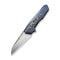 WEKNIFE Falcaria Flipper & Thumb Hole Knife Blue Titanium Handle With Aluminum Foil Carbon Fiber Inlay (3.64" Hand Rubbed Satin CPM 20CV Blade) WE23012B-3