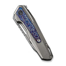 WEKNIFE Falcaria Flipper & Thumb Hole Knife Polished Bead Blasted Titanium Handle With Flamed Titanium Inlay (3.64" Polished Bead Blasted CPM 20CV Blade) WE23012B-1