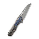 WEKNIFE Falcaria Flipper & Thumb Hole Knife Polished Bead Blasted Titanium Handle With Flamed Titanium Inlay (3.64" Polished Bead Blasted CPM 20CV Blade) WE23012B-1