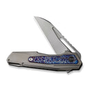 WEKNIFE Falcaria Flipper & Thumb Hole Knife Polished Bead Blasted Titanium Handle With Flamed Titanium Inlay (3.64" Polished Bead Blasted CPM 20CV Blade) WE23012B-1