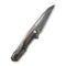 WEKNIFE Falcaria Flipper & Thumb Hole Knife Polished Bead Blasted Titanium Handle With Polished Gray Titanium Inlay (3.64" Fafnir Damasteel Blade) WE23012B-DS1