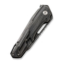 WEKNIFE Falcaria Flipper & Thumb Hole Knife Polished Gray Titanium Handle With Etching Pattern Titanium Inlay (3.64" Polished Gray CPM 20CV Blade) WE23012B-4