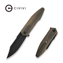 WEKNIFE Flight Line Flipper Knife Bronze Titanium Handle (3.81" Black Stonewashed Bohler M390 Blade) WE23089 - 2 - We Knife