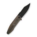 WEKNIFE Flight Line Flipper Knife Bronze Titanium Handle (3.81" Black Stonewashed Bohler M390 Blade) WE23089 - 2 - We Knife