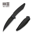 WEKNIFE Fluxor Flipper Knife Black Titanium Handle (3.98" Black Stonewashed Bevels, Black Brushed Flats Bohler M390 Blade) WE23071 - 1