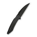 WEKNIFE Fluxor Flipper Knife Black Titanium Handle (3.98" Black Stonewashed Bevels, Black Brushed Flats Bohler M390 Blade) WE23071 - 1