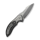 WEKNIFE Foreshock Flipper Knife Polished Gray Titanium With Carbon Fiber Inlay (3.24" Polished Gray Bohler M390 Blade) WE26027 Sample1 - We Knife