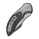WEKNIFE Foreshock Flipper Knife Polished Gray Titanium With Carbon Fiber Inlay (3.24" Polished Gray Bohler M390 Blade) WE26027 Sample1 - We Knife