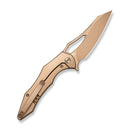 WEKNIFE Ghost Shark Flipper & Thumb Hole Knife Champagne Titanium Handle (3.40" Champagne Bohler M390 Blade) WE25085 Sample1 - We Knife