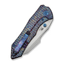 WEKNIFE High - Fin XL Thumb Stud Knife Diamond Patterned Flamed Titanium Handle (3.48" Hand Rubbed Satin CPM 20CV Blade) WE24010 - 5