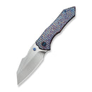 WEKNIFE High - Fin XL Thumb Stud Knife Diamond Patterned Flamed Titanium Handle (3.48" Hand Rubbed Satin CPM 20CV Blade) WE24010 - 5