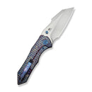 WEKNIFE High - Fin XL Thumb Stud Knife Diamond Patterned Flamed Titanium Handle (3.48" Hand Rubbed Satin CPM 20CV Blade) WE24010 - 5